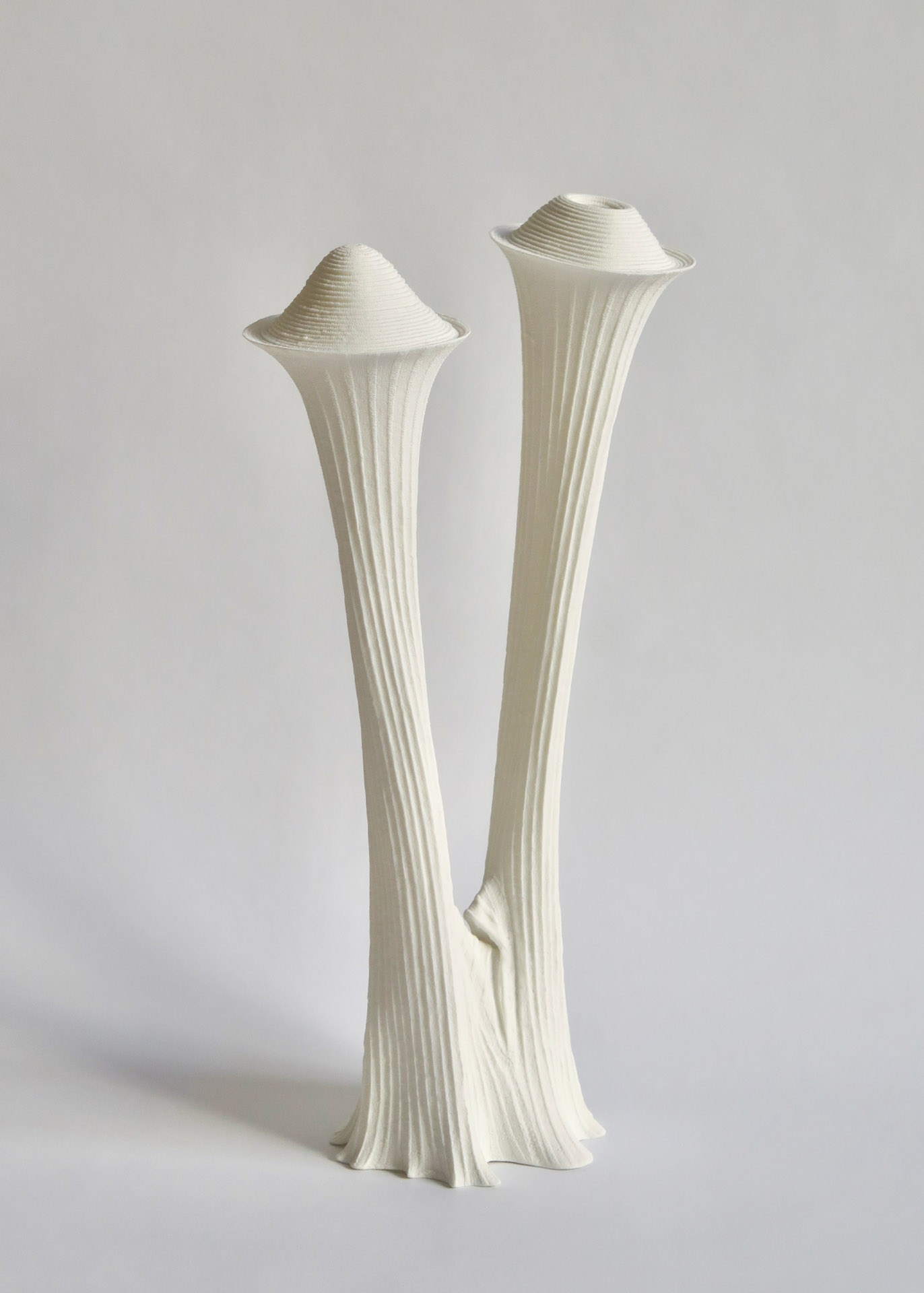 "Jardin d’hiver", 2019. Porcelaine, impression par coulage - Ø 10 x H. 34 cm